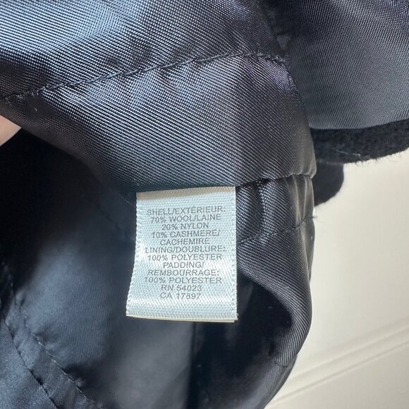 Banana Republic Black Wool Cashmere Button Front Car Coat - Medium - Picture 13 of 15